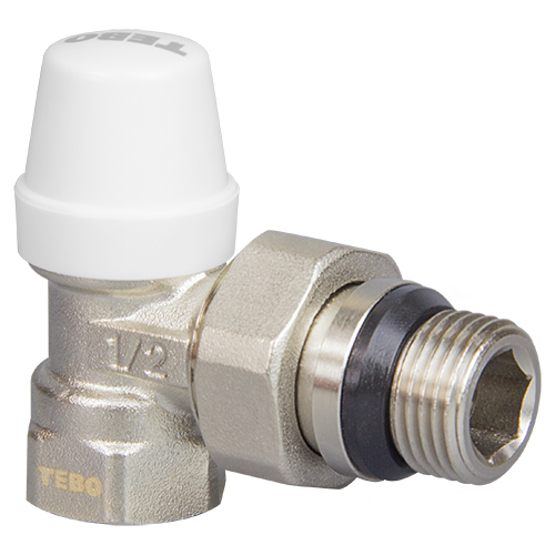 Клапан запорный TEBO угл., с упл. кольцом ВН/НАР 1/2"